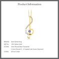 thumbnail image 3 of Gem Stone King Keren Hanan Inspired by Music 10K Yellow Gold Lab Grown Diamond Treble Clef Pendant Necklace for Women with Chain Set with Blue Tanzanite (0.30 cttw), 3 of 4