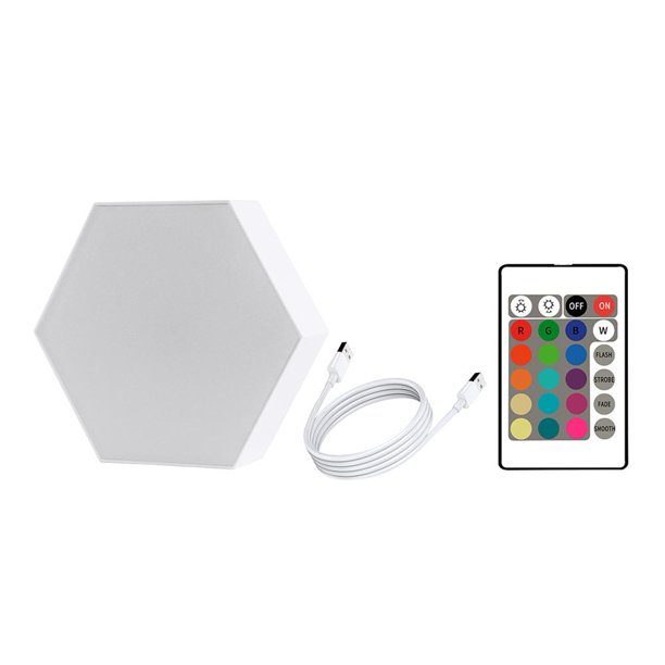 Control remoto LED Iluminación ambiental Hexágonos Lámpara decorativa para el dormitorio del hogar ()