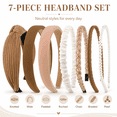 thumbnail image 2 of HBlife 7 Pack Headbands for Women Girls Headbands Trendy Brown Knotted Solid Head Bands Pearl Headband Non Slip Hairbands Cute Hair Accessories Multi-style Headband Pack, 2 of 7