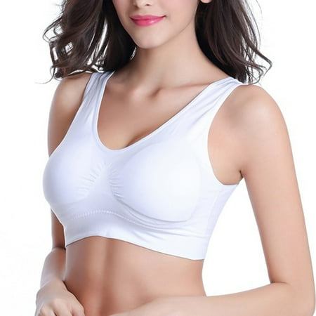 

UDIYO Women V-Neck Stretch Wire Free Pure Color Bra Yoga Sports Crop Tops Sleepwear