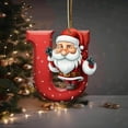 thumbnail image 3 of dajkiuy Christmas Tree Ornaments Christmas Initial with Santa Claus Personalized DIY Christmas 26 Letters Ornaments 3.15 inch Christmas Decoration Xmas Tree Hanging Decor(U), 3 of 6