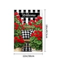thumbnail image 4 of Jbralid Spring Garden Flag Welcome Bench Flowers Checkered Pattern Linen Summer Garden Flags for Outside 12x18 inch, 4 of 5