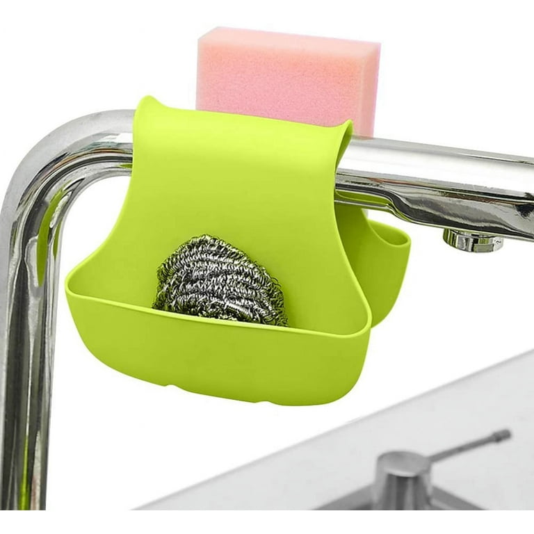 2 Pack Sponge Holder for Double-Sink, Caddy Brush Soap Organizer