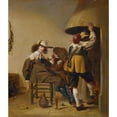 thumbnail image 2 of Anonymous 15x17 Gold Ornate Wood Frame and Double Matted Museum Art Print Titled - Guardroom (1630-40), 2 of 4