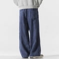 thumbnail image 4 of Amzcrzy Men's Pants Men Leisure Solid Color Button Elastic Waist Draw Rope Full Length Pants Mens Slacks Pants for Men Men's Clothing Slacks for Men Men Clothing, 4 of 7