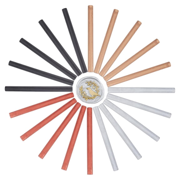 20 Pieces Glue Sealing Wax Sticks 11mm Wax Sealing Sticks 4 Colors for Wax Seal Stamp Sealing Letter Wedding Invitation Cards Gift（Black Brown Silver Red）