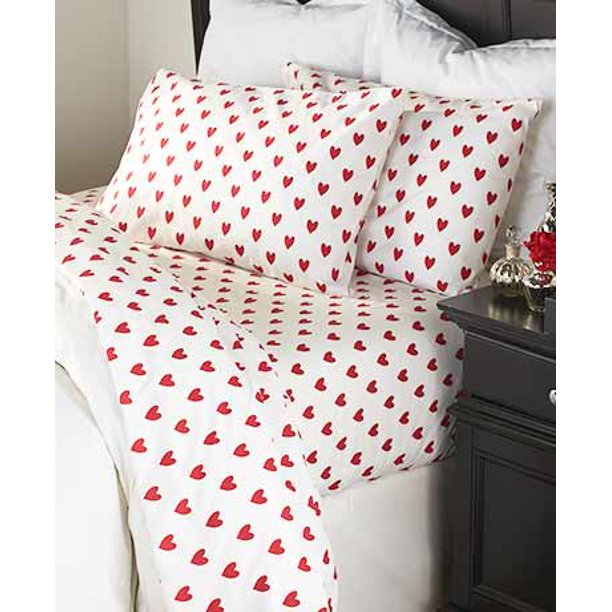The Lakeside Collection Hearts King Sheet Set