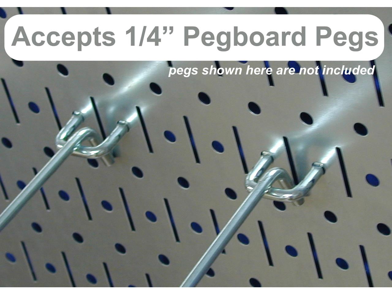 8ft Galvanized Metal Pegboard Strip Metallic Pegboard Rail Pack - (6) 16in Galvanized Steel Pegboard Rails