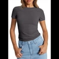 thumbnail image 2 of Camiseta Y2k de Corta, Gris Oscuro, Talla L, 2 of 8