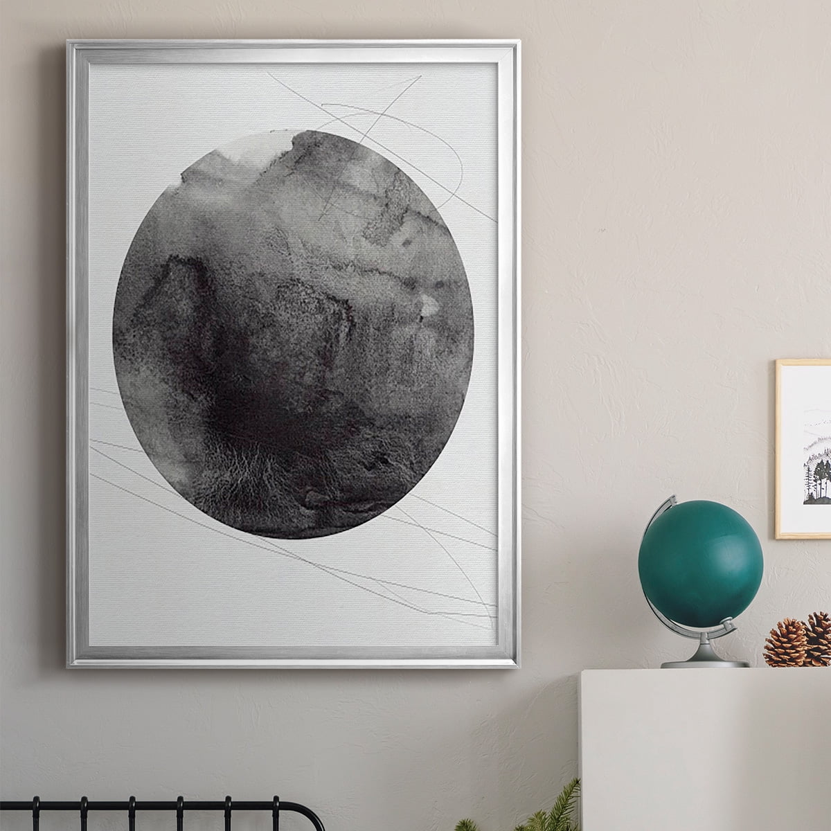 Graphite Moon I Premium Framed Print, in Gold, Black, or Silver - Ready to Hang