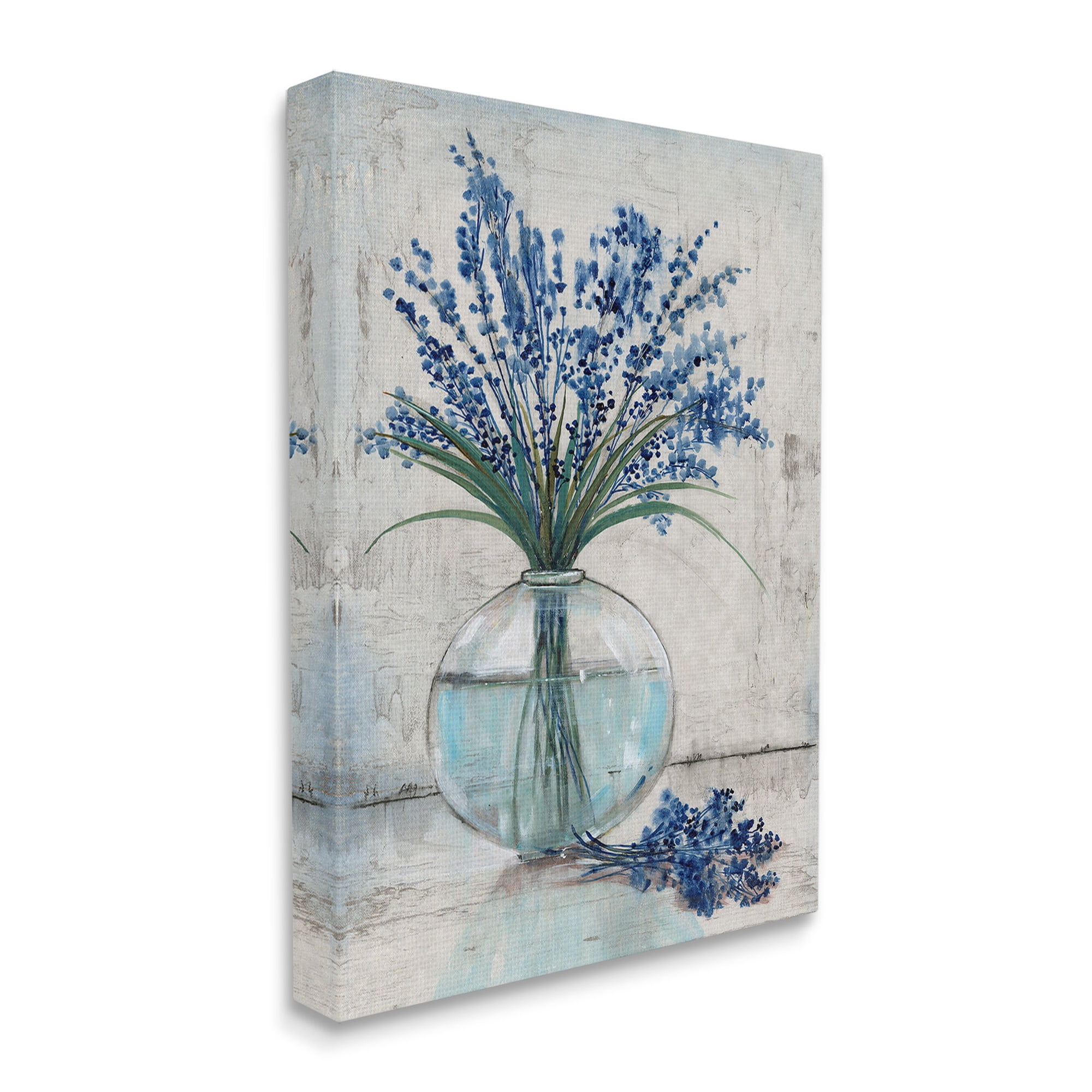 Stupell Industries Lavender Sprigs in Vase Botanical & Floral Painting Gallery Wrapped Canvas Art Print Wall Art, 36 x 48