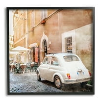 Stupell Industries White Buggy in City Travel & Places Painting Black Framed Art Print Wall Art, 17 x 17