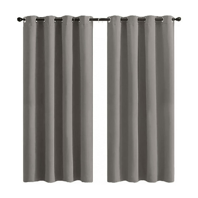 Cortinas Blackout Aislamiento Térmico 2 Paneles 215 X 135 Cm Color Gris oscuro