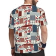 thumbnail image 2 of Wukai Patchwork In Country Style Print Men's Short-Sleeved Mesh T-Shirt,Quick-Dry Short Sleeve Workout T-Shirt-X-Small, 2 of 8