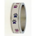 thumbnail image 3 of Gorgeous 6mm Paw Print Ring Band In Stainless Steel Ring, 3 of 4