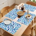 thumbnail image 5 of Spring Leaves Placemats Set of 12 Blue Plants Country Botanical Leaf Place Mats Indoor Wipeable Table Mats Washable Cloth Dining Table Placemats for Kitchen Holiday Party Home Decor 13x19 Inch, 5 of 9