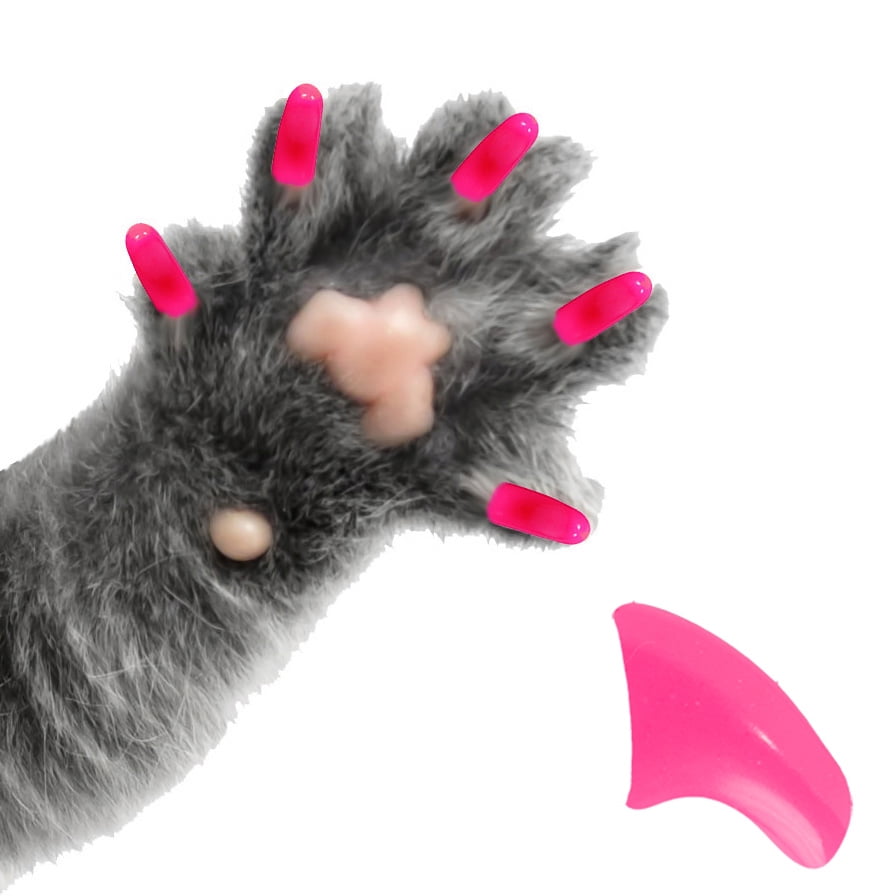 PRETTY CLAWS 40 Piece Soft Nail Caps For Cat Paws - BUBBLEGUM PINK ...