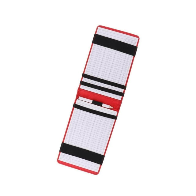 Xingzhi PU Golf Scorecard Holder Training Book Cover with Pencil Red