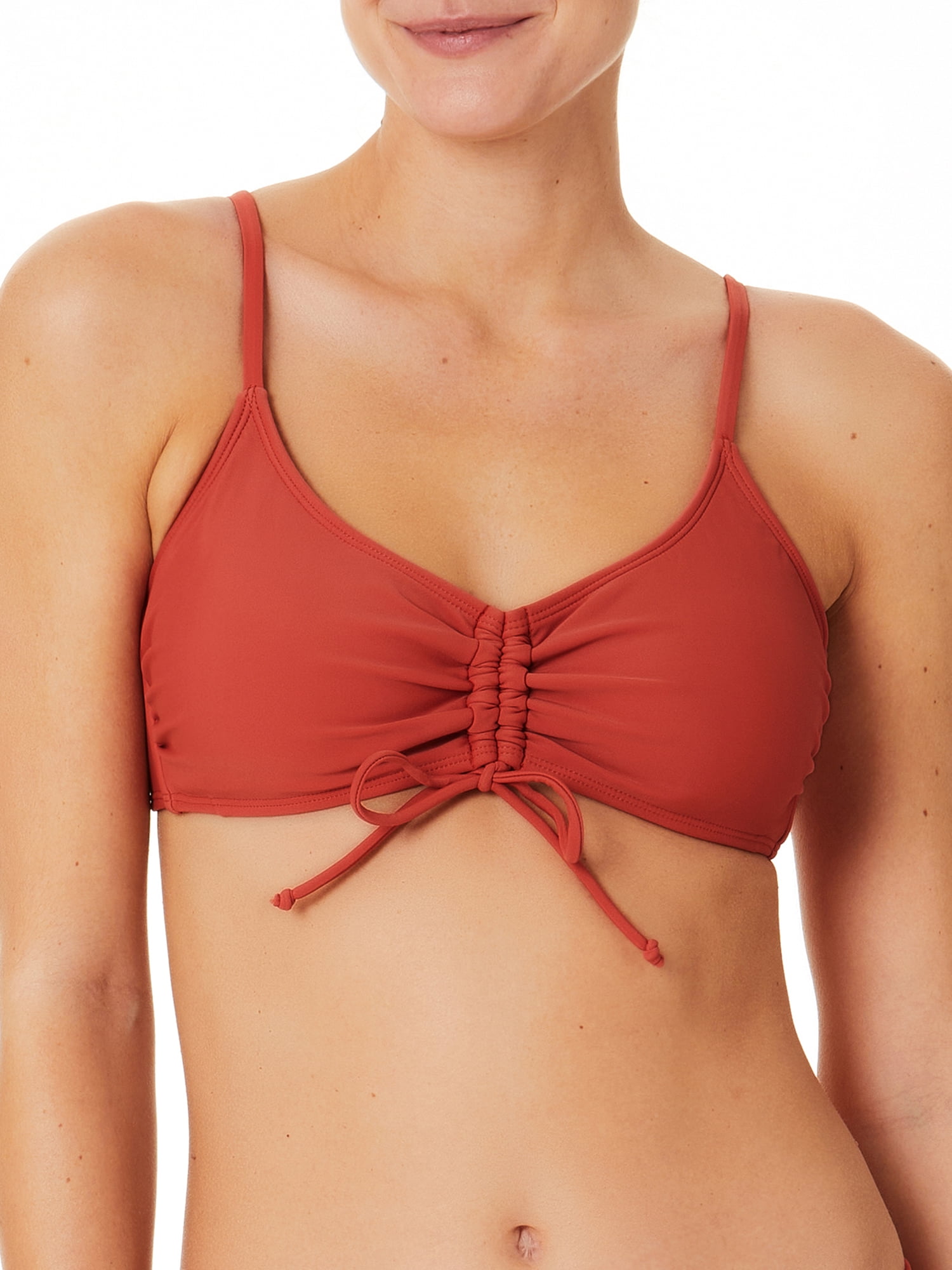 No Boundaries Junior's Solid Adjustable Tie Bikini Top