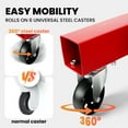 thumbnail image 2 of 2 Ton Hydraulic Engine Hoist with Folding Boom, 4-Wheel Mobility, Adjustable Height & Steel Hook, 4000Lbs for Garage Lifting, Cargo Stacking & Auto Body, Red, 2 of 8
