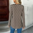 thumbnail image 5 of Long Sleeve Shirts for Women, Long Sleeve Womens Tops Dressy Polka Dot Graphic V Neck T Shirts Loose Fit Button Three Quarter Work Blouse, 5 of 7