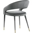 thumbnail image 3 of Accent Kitchen Dining Chair Set of 6, Modern Velvet Upholstered Side Chairs, Gray, 3 of 4