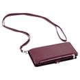 thumbnail image 5 of ELEHOLD for Samsung Galaxy A06 Case,  Full Body Protection Crossbody Flip Zipper Credit Card Slot Wallet Case Kickstand Shockproof Leather Case with Shoulder Strap and Wrist Strap, Winered, 5 of 13
