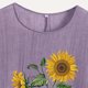 thumbnail image 4 of Camiseta de Mujer Camiseta de Manga Corta Impresión Casual Raglan Suelto de Lino Top Blusas, Cuello de la Tripulación, 4 of 4