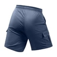 thumbnail image 3 of Nestiefly Mens Cargo Cotton Chino Shorts Elastic Waist Drawstring Casual Work Shorts Summer Lightweight Hiking Outdoor Shorts with Multi Pockets 2026 Dark Blue S, 3 of 4