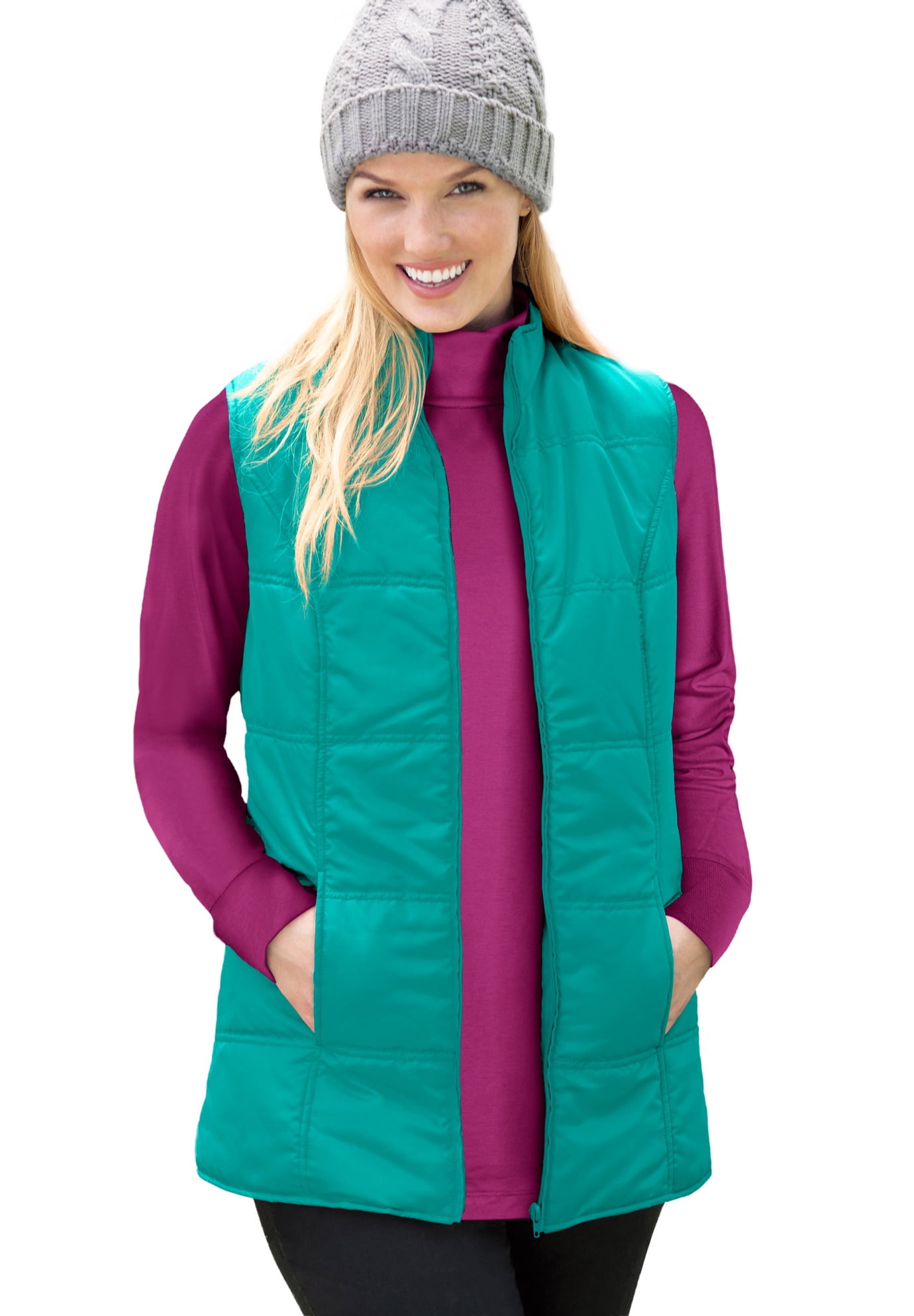 Woman Within Women's Plus Size Quilted Vest Vest