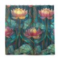 thumbnail image 2 of Yayeee Shower Curtain with Hooks 72"x72" Waterproof Fabric Bathroom Hanging Decor, Art Water Lilies Pattern, 2 of 5