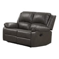 thumbnail image 2 of Lizzy Loveseat, Manual Reclining 60 Inch, Pillow Top Arms, Gray Leather, 2 of 7