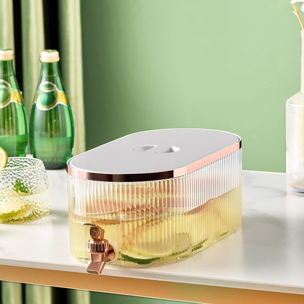 5.3L Cold Water Bucket For Fridge Lemon Cold Water Cold Brew Bottle Ice Water Teapot With Faucet Cold Water Bottle