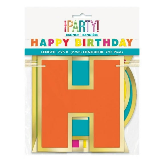 Letrero Unique Happy Birthday Foil