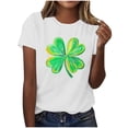 thumbnail image 2 of Love Shamrock Graphic St Patrick's Day Cute T-Shirt Women's Clover Irish Tees Short Sleeve Casual Tops, 2 of 8