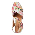thumbnail image 4 of Qupid EK51 Women Tropical Peep Toe Criss Cross Block Heel Platform Sandal, 4 of 6