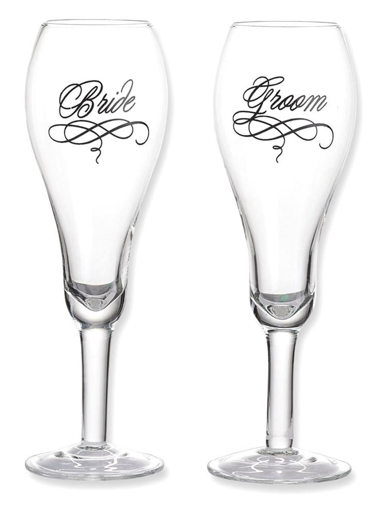 bride and groom glasses engraved