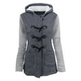 thumbnail image 2 of Pxiakgy Fashion Women Windbreaker Outwear Pacthwork Slim Long Coat Jacket Trench Grey + 4XL, 2 of 5