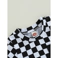thumbnail image 3 of ZAXARRA Infant Boys Summer Outfits Checkerboard Print Short Sleeve Crew Neck T-Shirts and Elastic Waist Shorts 2Pcs Clothes Set, 3 of 6