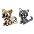 thumbnail image 2 of MasteelfCA Crystal Cat Pin Brooch Brooch with Rhinestones Women Girls Dress Scarf Accessory (Gold), 2 of 3