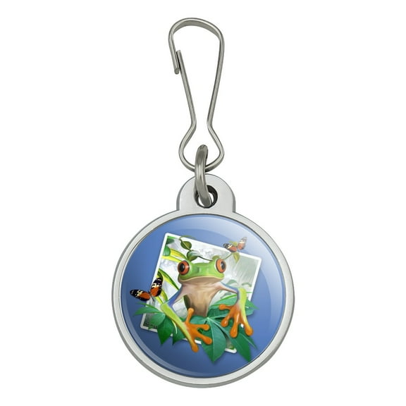 Tree Frog Selfie Picture Rainforest Jacket Handbag Purse Luggage Backpack Zipper Pull Charm