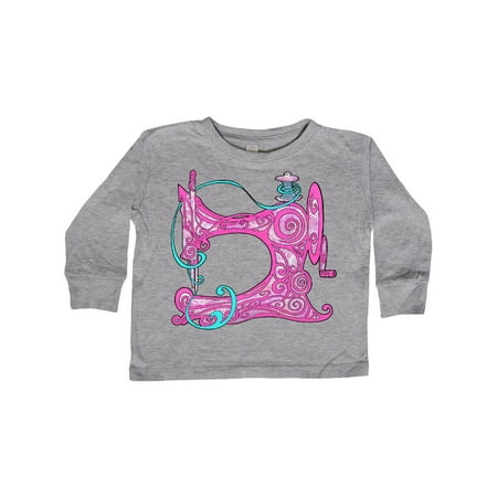 

Inktastic Stylized VIntage Sewing Machine in Pink Gift Toddler Boy or Toddler Girl Long Sleeve T-Shirt