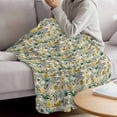 thumbnail image 3 of Vintage Flowers Blanket Soft Cozy Warm Throw Blanket for Couch, Plush Fuzzy Flannel Fleece Blankets for Sofa, Spring Yellow Green Floral Country Leaves Birds Bed Blankets Gifts for Men, 40"x60", 3 of 9