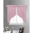 thumbnail image 3 of Pink Burlap Texture Swag Valances for Windows, Farmhouse Vintage Pink Rod Pocket Sheer Valances for Small Windows, Swag Toppers Light Filtering for Kitchen Living Room 2 Panels 36''x36'', 3 of 6