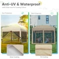 thumbnail image 7 of Quictent 10'x10' Pop up Canopy Tent with Netting, One Person Instant Setup Screen House Room Tent Screened- 4 Magnetic Doors Waterproof (Khaki), 7 of 7
