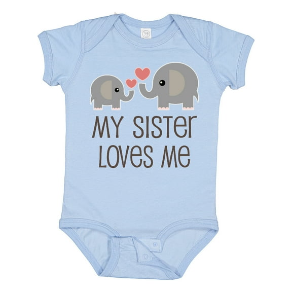 Inktastic My Sister Loves Me Boys or Girls Baby Bodysuit