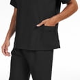 thumbnail image 5 of Men Scrubs Set Short Sleeve V Neck Medical Scrub Tops and Wide Leg Jogger Pants Wrinkle-Resist Breathable 2 Pieces Outfit, L, 5 of 9