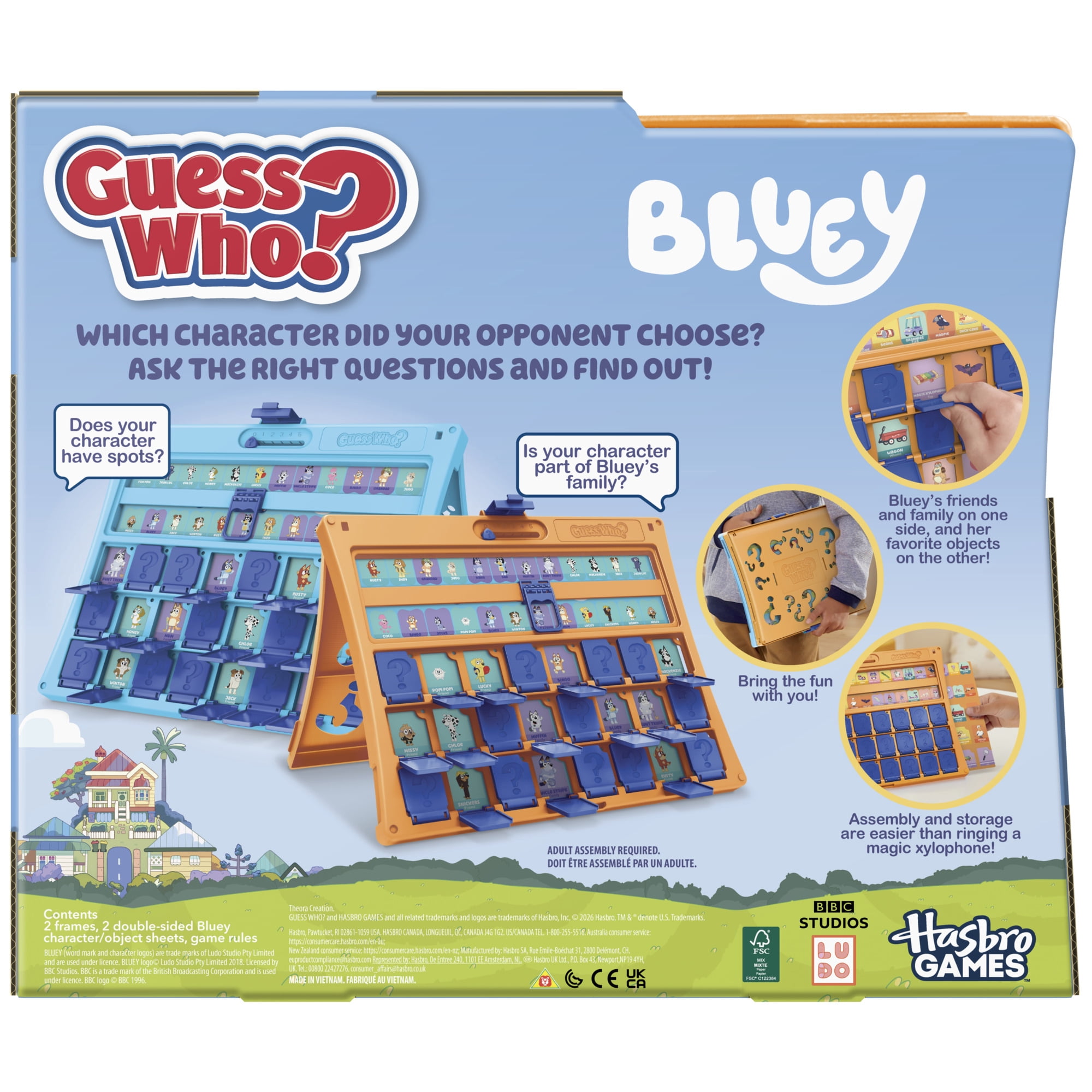 Guess Who? Bluey Edition Kids Game, Birthday Gifts, Travel Friendly Family Board Games, 6+