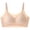 Khaki(Bra), variant on Womens Scalloped Seamless Bra Wirefree Invisible Bralette, Soft Cooling V-Neck Comfort Bra