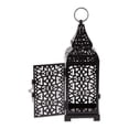 thumbnail image 4 of Zingz & Thingz Black Metal Moroccan Style Hanging Temple Tower Candle Lantern 13" Tall, 4 of 6